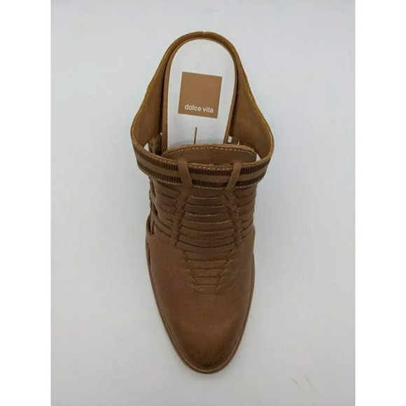 DOLCE VITA Womens Camel Brown Mule Heeley Block Heel Slip On Leather Mules 8.5 M - Picture 5 of 6